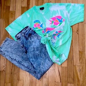 Vintage 90’s Tie Dye Fish T-Shirt